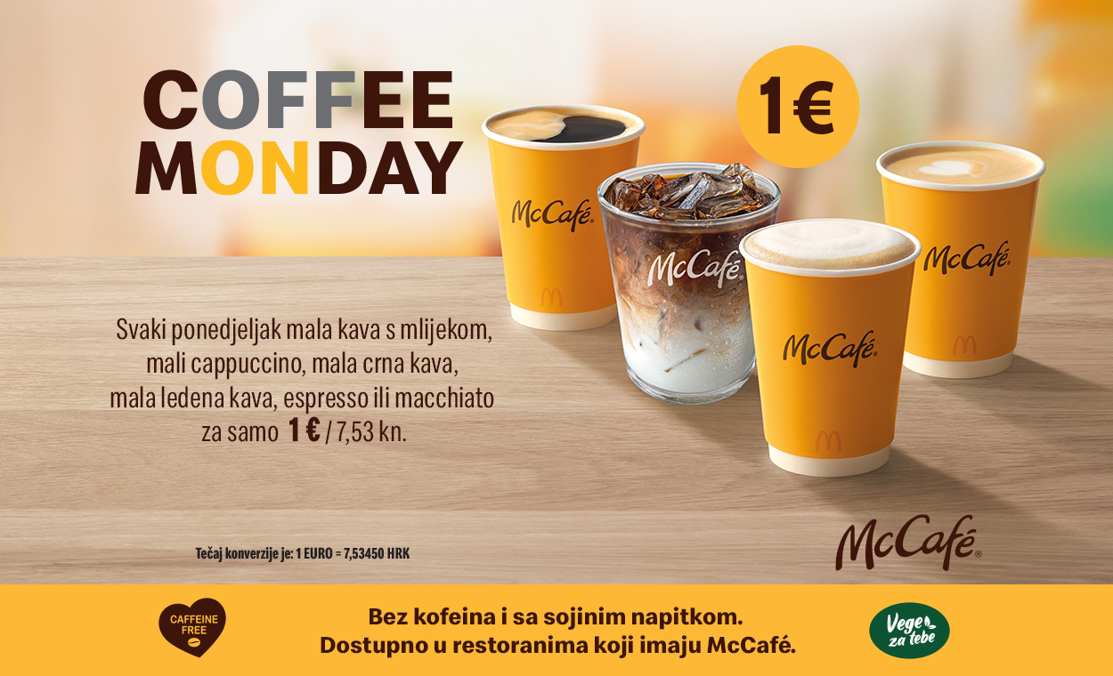 McDonald's kava, 1 euro, jedan, McCafe