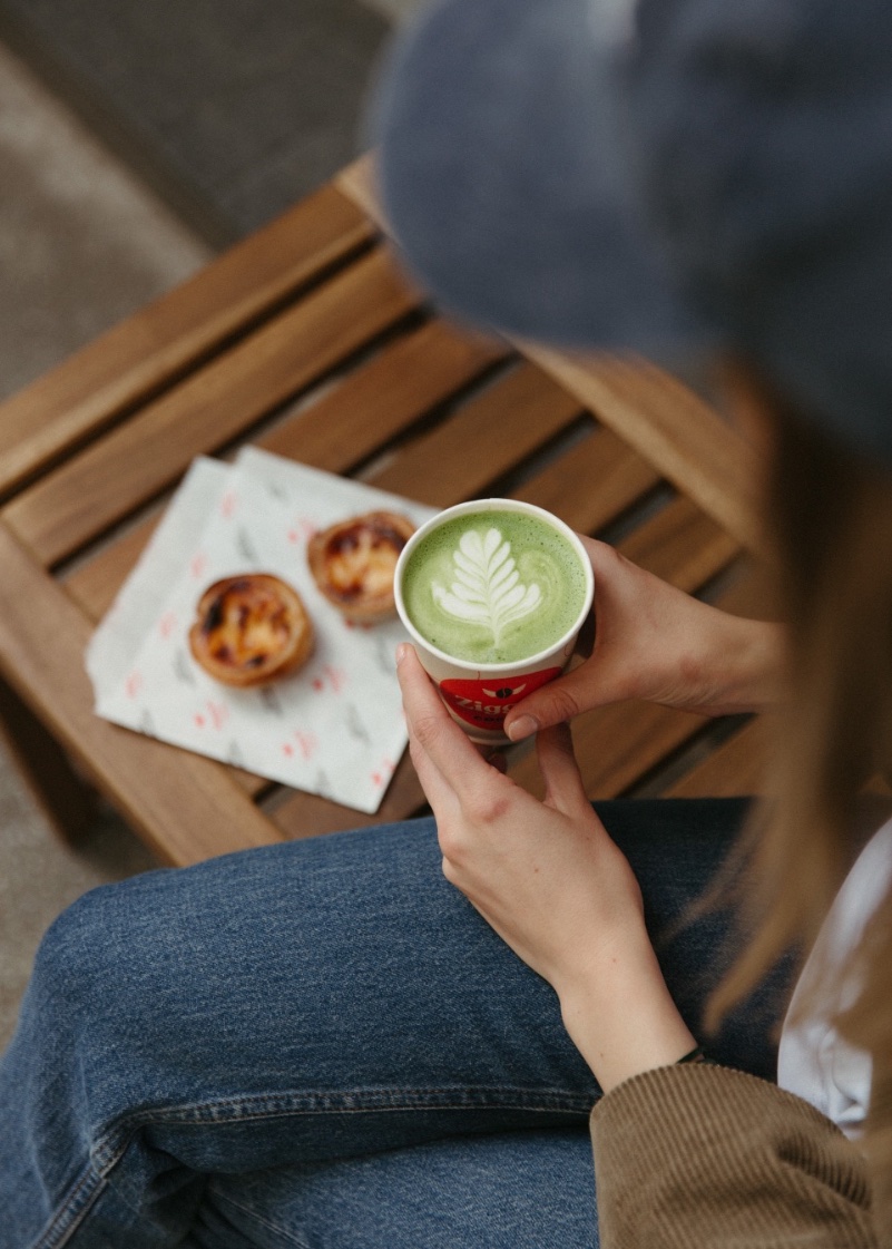 nova mjesta u gradu, Ziggy's coffee shop, okrugli kroasani, pastel de nata, kava, matcha